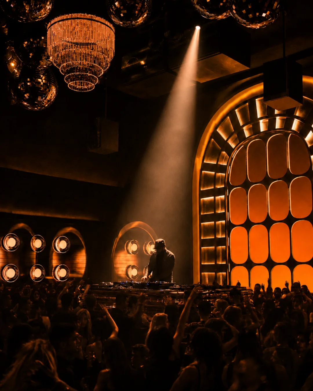 The main floor at MIRA Club Bangkok under stage light